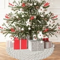 thumbnail image 6 of EWASWON Christmas White Christmas Knitted Tree Skirt 24 Inch - Cable Knit with Ties, for Small/Pencil Trees, Holiday Decor Accessories, 6 of 6