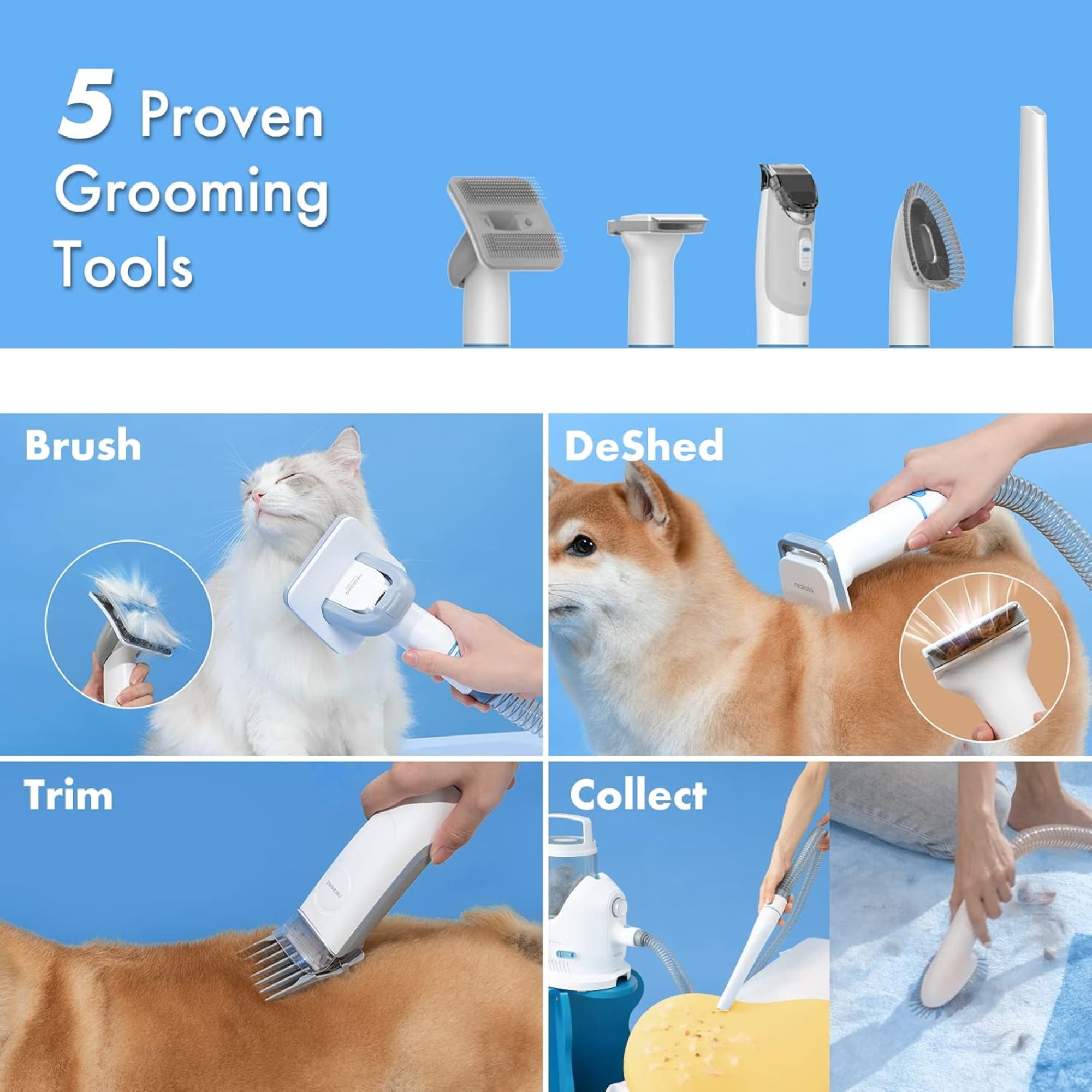 Neakasa P2 Pro 5-in-1 Dog Cat Grooming Kit with Vacuum