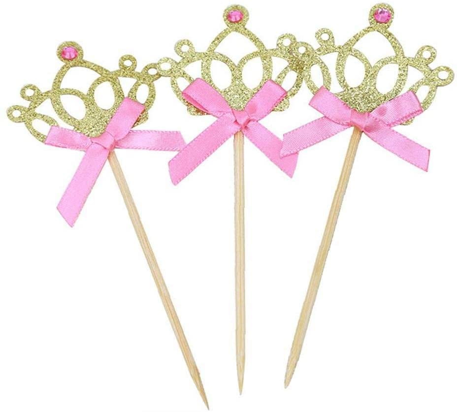 10 Pcs Crown Cake Toppers Cake Decoration Insert Cupcake Toppers for
