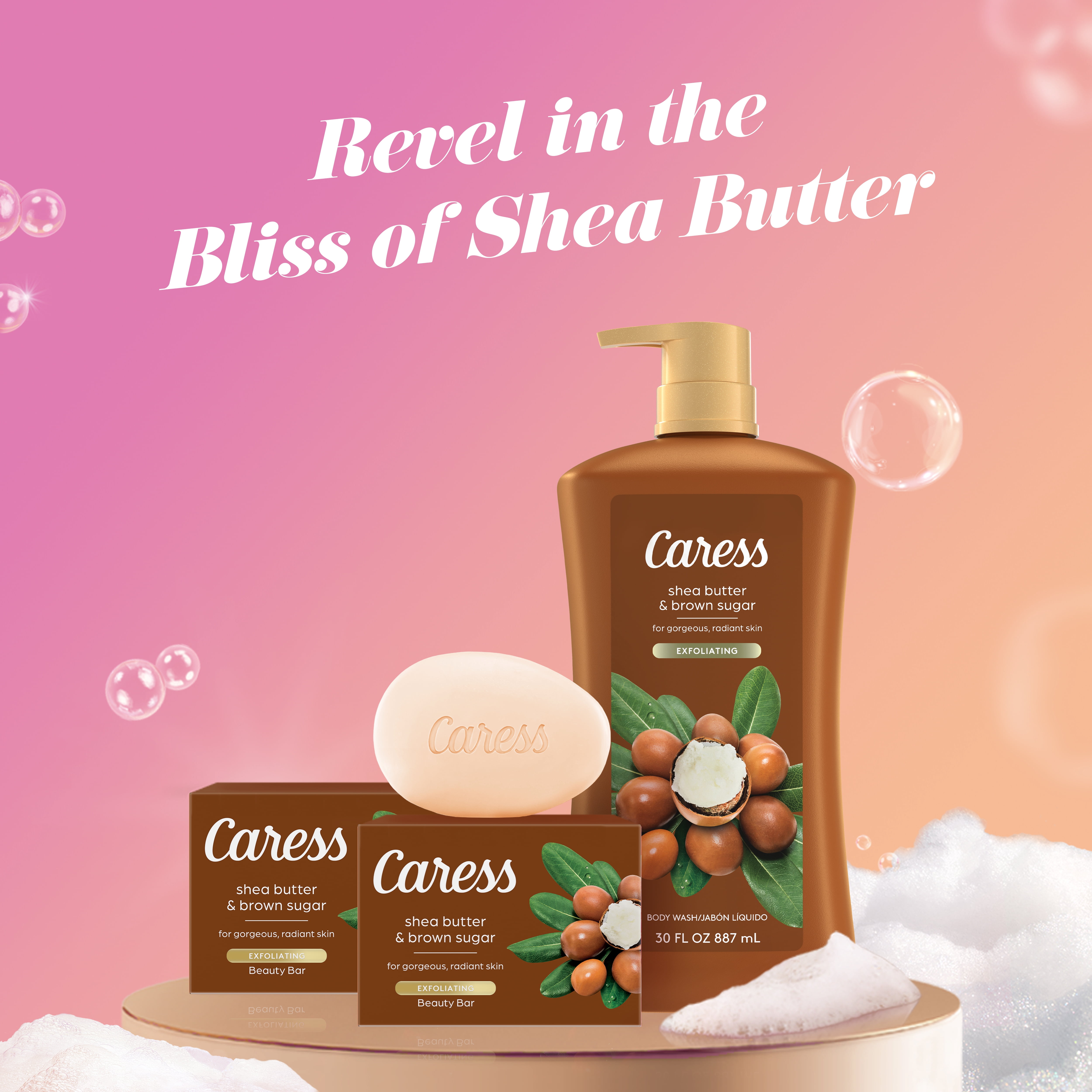 Caress Shea Butter Bliss Body Wash for Women Skincare Gift Set