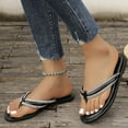 thumbnail image 5 of 2025 Sandals for Women Clearance, Xunlbb Summer New Women's Large Size Rhinestone Flat Toe Sandals Flat Everything Beach Slippers(Black,Size:36), 5 of 6