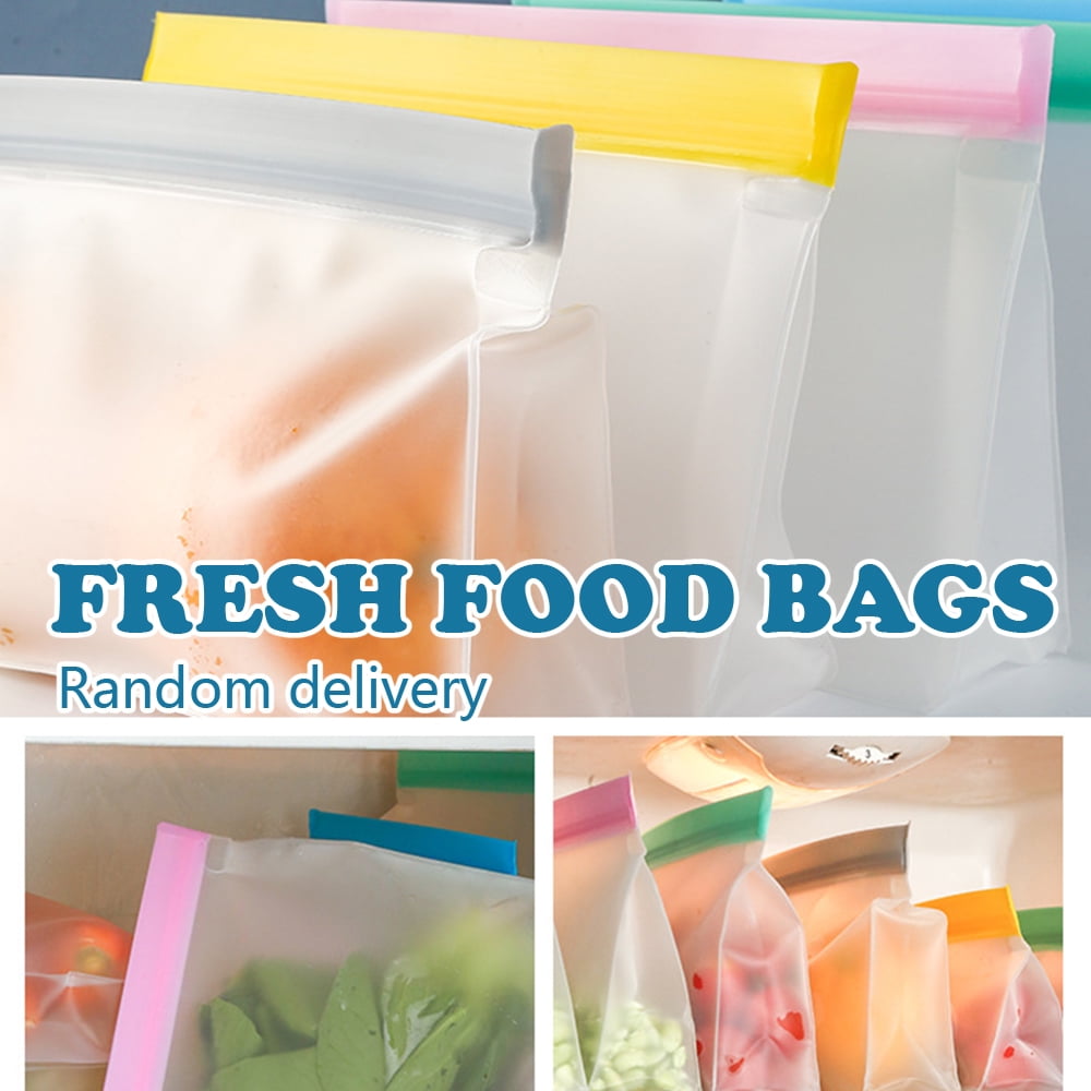 2X Silicone Food Storage Bags 1000ml Reusable Fresh Vacuum Sealer Bag Fruit Meat 2X Silicone Food Storage Bags 1000ml Reusable Fresh Vacuum Sealer Bag Fruit Meat