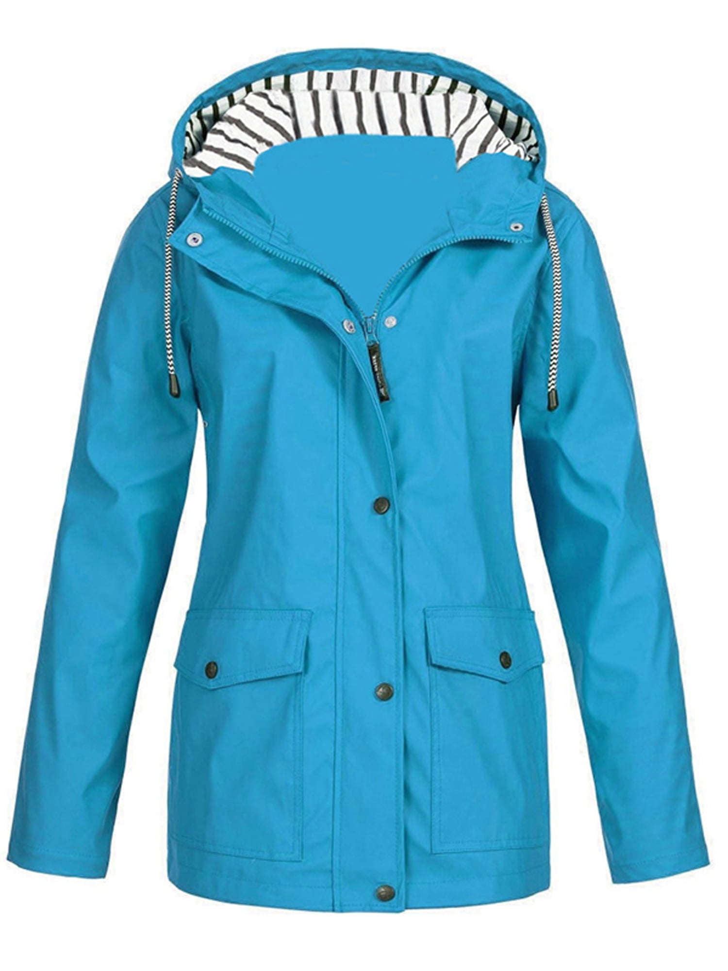 Plus Size Women's Hooded Wind Jacket Climbing Coat Waterproof Rain Coat ...