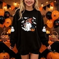 thumbnail image 2 of akafmk Girls Halloween Sweatshirt Oversized Crewneck Sweatshirts Long Sleeve Pullover Tops Graphic Hoodies Cute Fall Winter Clothes, Size 13-14 Years, 2 of 7
