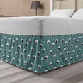 thumbnail image 1 of Nautical Bed Skirt, Marine Sea Animals Crab Images in Cartoon Style on an Aquatic Background, Elastic Bedskirt Dust Ruffle Wrap Around for Bedding Decor, 4 Sizes, Green Charcoal Grey, by Ambesonne, 1 of 2
