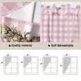 thumbnail image 3 of Valentines Flowers Kitchen Window Curtains, Swag Curtains Valance for Bedroom Living Room Bathroom, Watercolor Floral Botanical Pink Plaid Rod Pocket Window Curtain Block Drapes 2 Panels 28"x36", 3 of 9