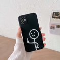 thumbnail image 1 of Funda de teléfono con dibujos de personas bonitas para iPhone, carcasa trasera de silicona suave para iPhone 11, 12, 13, 14 Pro Max, X, XR, XS Max, 7, 8 Plus, Se 2020 Fivean unisex, 1 of 2