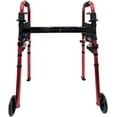 thumbnail image 2 of Walker KD Deluxe Portable Folding Travel with 5" Wheels and Legs Fold up (RED), 2 of 3