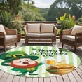 thumbnail image 5 of St. Patrick's Day Round Area Rugs Collection 8', Green Gnomes Gold Coin Beer Shamrock Stripes Non Slip Indoor Circular Throw Runner Rug Floor Mat Carpet for Living Room Dining Table Bedroom Nursery, 5 of 9