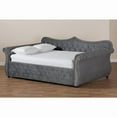 thumbnail image 5 of Baxton Studio Abbie Gray Velvet and Crystal Tufted Queen Size Wood Daybed, 5 of 18