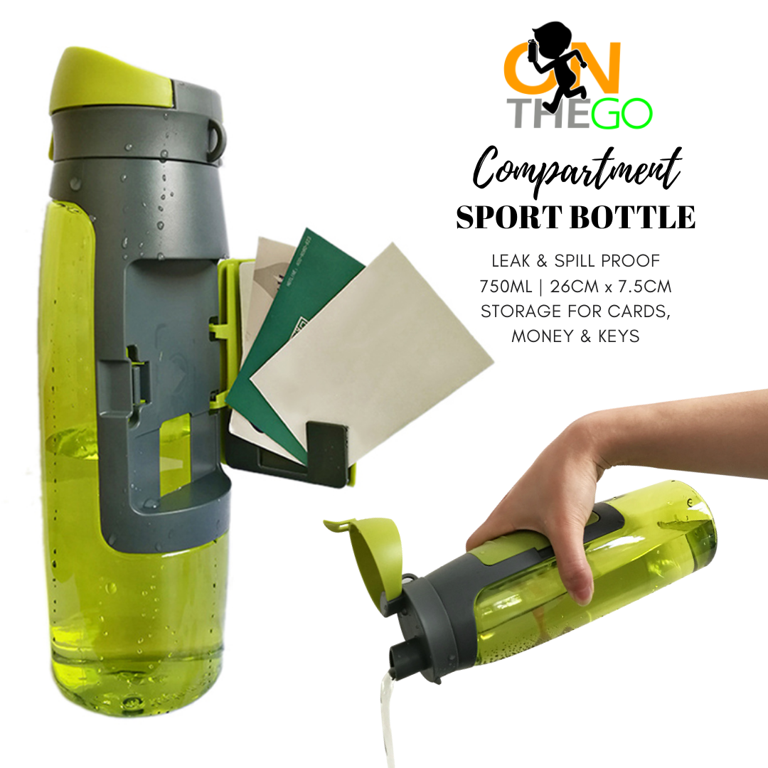 Googcel Water Bottle With Storage 750 Ml / 25 Ounces - Outdoor Wallet Sport  Bottle - Water Bottle - …See more Googcel Water Bottle With Storage 750 Ml