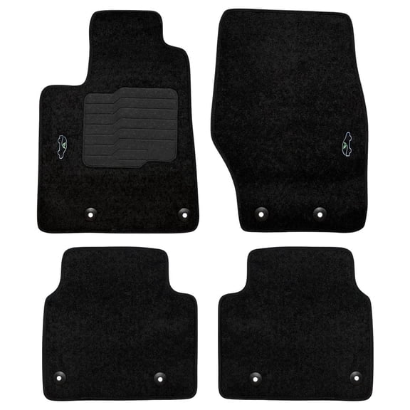 ecoMats Carpet Floor Mats for 2021 to 2025 Grand Cherokee L (6 or 7 Seat), Front and Rear, Black