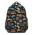 thumbnail image 3 of Game Controller Black Pattern Backpack for School, Cute School Bag with Adjustable Shoulder Straps and Padded Back, 16.9"x12.6"x5.9", 3 of 5