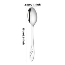 Cooking Spoons, Stainless Steel Kitchen Solid Spoon, Cooking Utensils Set, Mixing, Serving, Stiring Large Spoons, Gifts for Home, Restaurant, Silver
