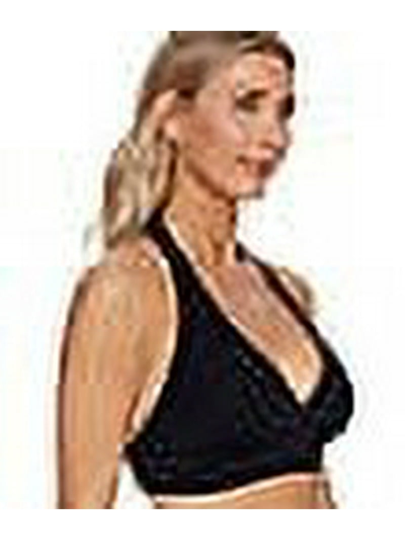 Anne Cole Ric-Rac Marylin Halter Bikini Top - Solid Color, Tie Back, Removable Cups, Swimwear Separates
