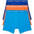 thumbnail image 4 of Calvin Klein Men's Underwear Cotton Stretch 3-Pack Boxer Brief, Work Blue, Ocean HUE, Turned Mango, L, 4 of 6