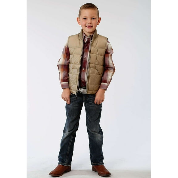 Roper Boys Khaki Poly-Filled Vest