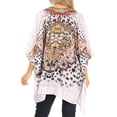 thumbnail image 2 of Sakkas Aymee Women's Caftan Poncho Cover up V neck Top Lace up With Rhinestone - EW284-White - One Size, 2 of 5