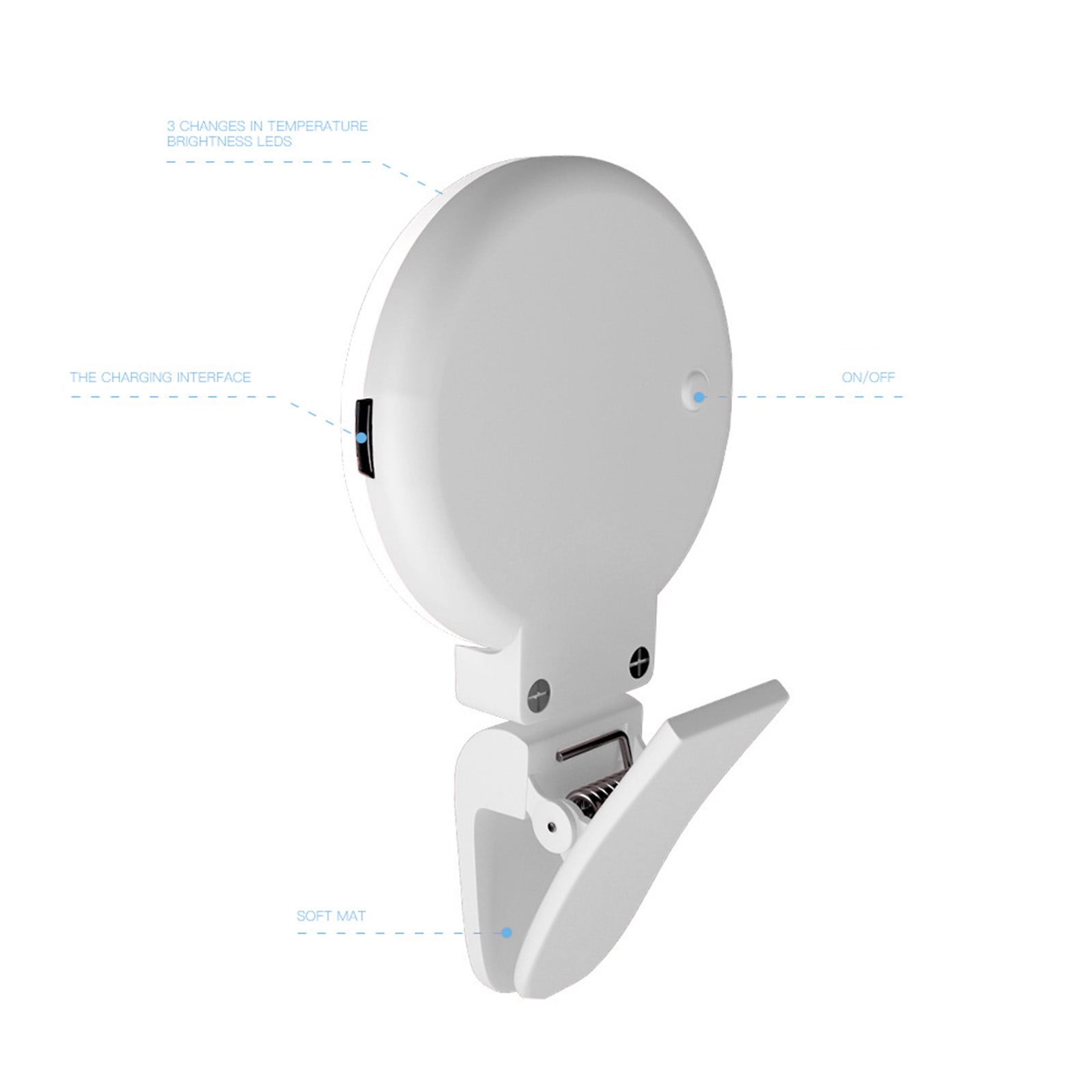 Anneau Lumineux Selfie 40 LED – 3 Tons De Lumière (Blanc, Chaud, Mixte) – Rechargeable USB – Clip Pour Téléphone, Ordinateur – Idéal Pour Visio, Streaming