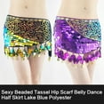 thumbnail image 3 of Aellinatey Women Belly Dance Hip Scarf with Chain Sequins Tassels Coins Skirt Party Wear, 3 of 16