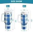 thumbnail image 6 of Yayeee 40oz Stainless Steel Tumbler with Straw and Handle Double-Wall Insulated Travel Water Bottle, Blue Plain, 6 of 8