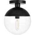 thumbnail image 2 of Living District LD6063BK Eclipse 1 Light Flush Mount Ceiling Light with Clear Glass, Black, 2 of 3