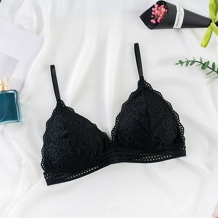 

RPVATI Women Comfort Lace Bra Wirefree Sleeping Bra for Women Girls Sexy Solid V-Neck Bralette