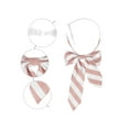 thumbnail image 3 of INSPIRE CHIC Women's Bowties Stylish Asymmetrical Pre-tied Stripe Bow Ties for School Casual Wihte Pink, 3 of 5