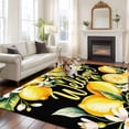 thumbnail image 2 of Large Area Rugs for Living Room Bedroom, Yellow Lemons 5'x8' Rug Washable Carpet Runner Indoor Outdoor, Summer Fruits Leaves Botanical Black Non Slip Floor Mats Rug for Kitchen, Bathroom, 2 of 8