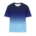 thumbnail image 4 of Womens Tops, Womens Ombre Gradient Short Sleeve T Shirt Soft Comfort Casual Crew Neck Tee Shirts Trendy Everyday Style Top 2026 Blue S, 4 of 4