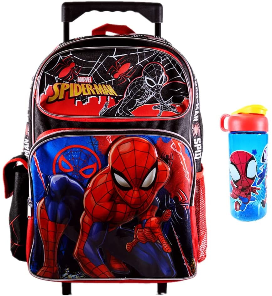 Marvel Spiderman 16" Large Rolling School Backpack Boy's Book Bag 