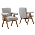 thumbnail image 2 of Modway Lyra Boucle Fabric Dining Room Chair - Set of 2 in Light Gray, 2 of 10