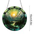 thumbnail image 4 of Taotanxi Tree of Life Stained Glass Suncatcher Nature Round Big Trees and Sunset Suncatcher Hanging Decoration with Metal Chain-SunCatchers for Window Decor Outdoor Garden Decor Gift,1PC, 4 of 7