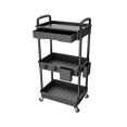 thumbnail image 1 of Carrito utilitario rodante REBECAT de 3 niveles con cajón, negro, 1 of 6
