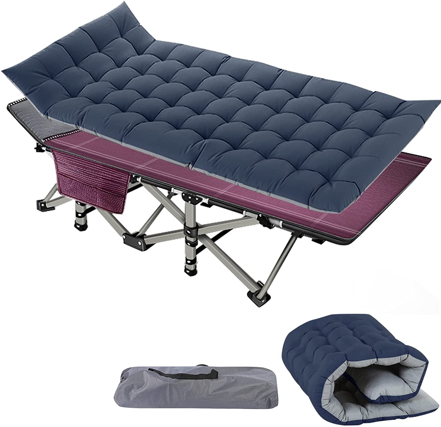 MOPHOTO Portable Military Fold Up Camping Bed Cot, Camping Folding Cot