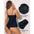 thumbnail image 4 of Attraco Womens Swimsuit Top Tankini Top Twist V Neck Bathing Suit Top Flowy Padded Swim Tank Top Only, 4 of 8