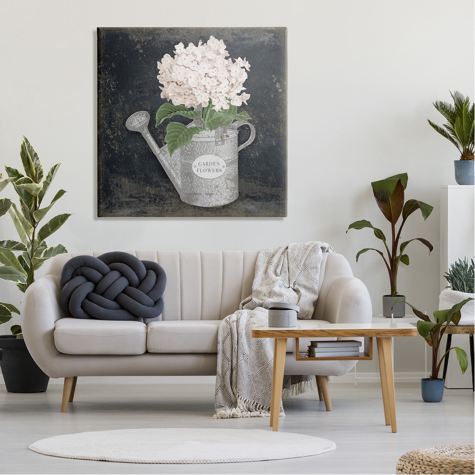 Stupell Industries Garden Flowers Can Botanical & Floral Painting Gallery Wrapped Canvas Print Wall Art, 36 x 36