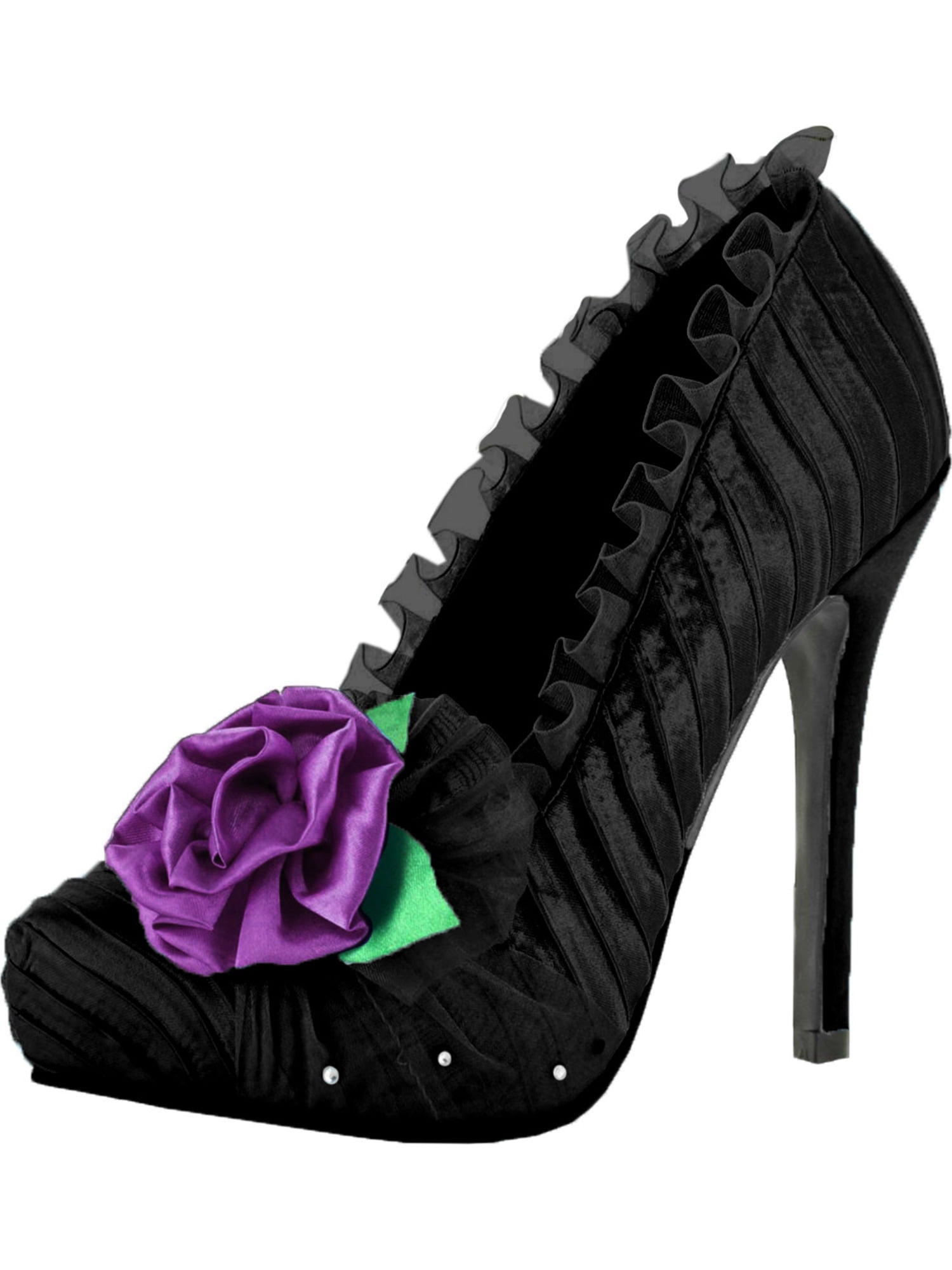 purple flower heels