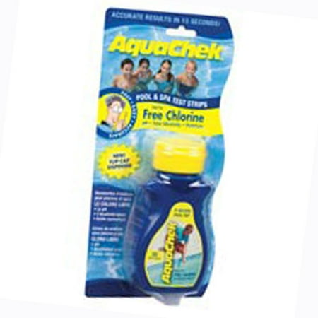 Pool And Spa Test Strips - Aquachek Yellow Chlorine Test Strips for Swimming Pools, 50 Strips