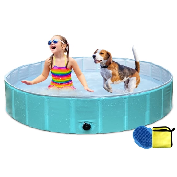 47'' x 12'' Foldable Dog Pool, Portable Pool for Kid, PVC Bathing Tub, Outdoor Swimming Pool for Pet