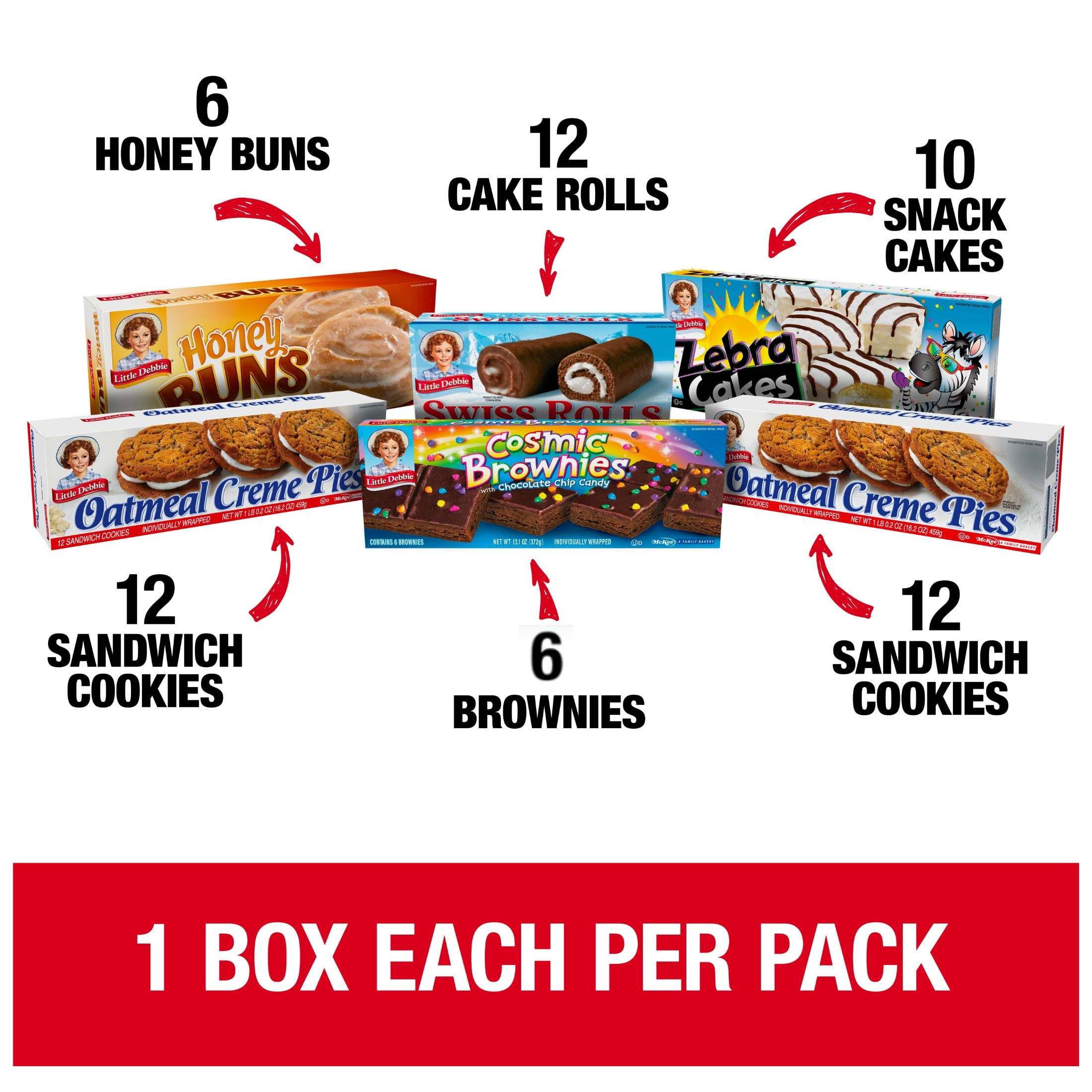 Little Debbie Snack Cake Variety Pack - 6 Box Assortment
