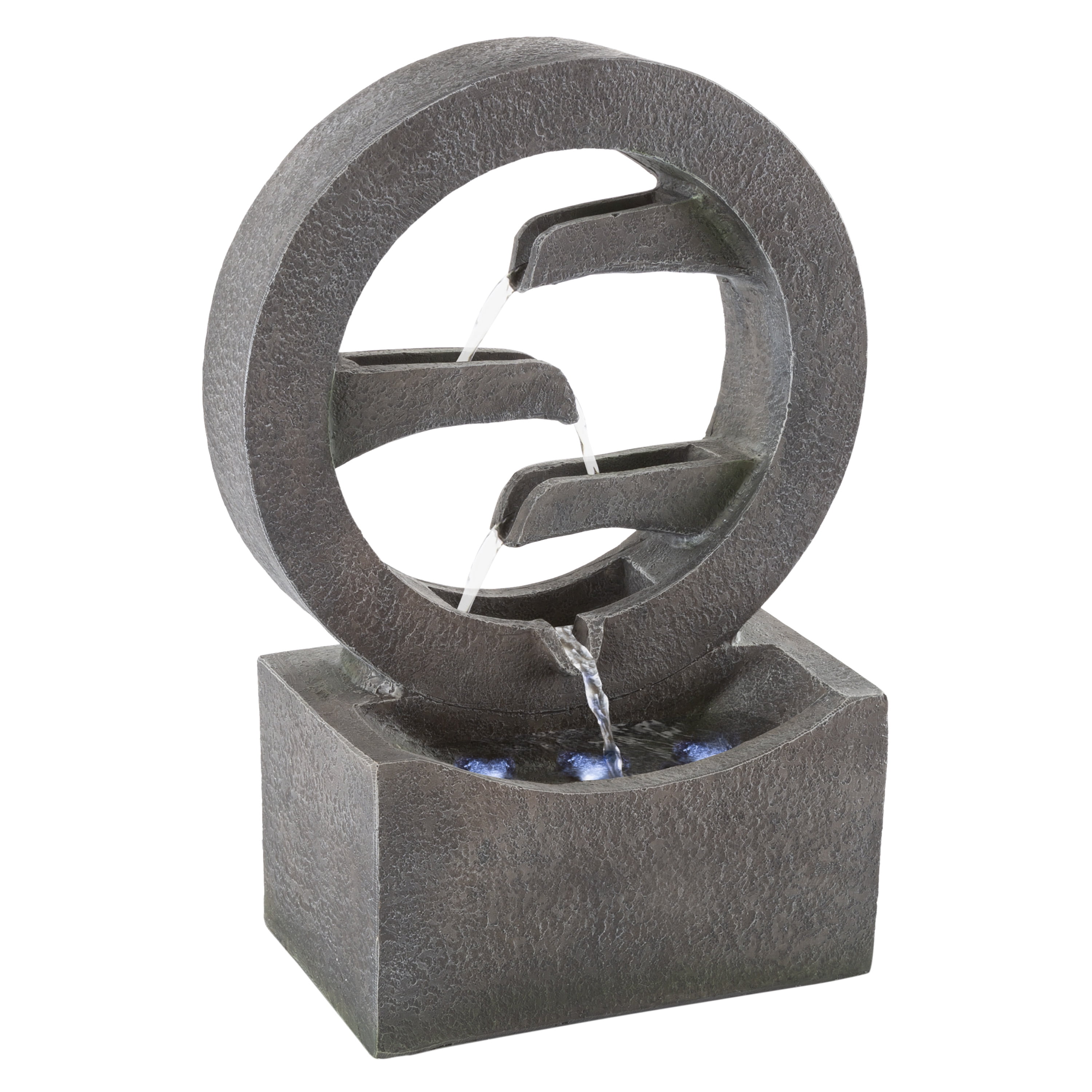 Round Cascade Fountain- 4 Tier with LED Lights