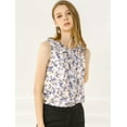 thumbnail image 2 of INSPIRE CHIC Women's Ruffle Chiffon Sleeveless Floral Top, 2 of 6