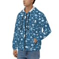 thumbnail image 3 of Wukai Octopus And Whale Print Men's Zip-Up Hoodie,Fleece Full-Zip Hoodie for Men, Hooded Sweatshirt-Large, 3 of 5