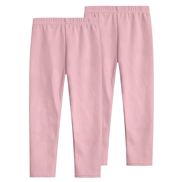Yuyuzo 2PC Girls Leggings Seamless High Waisted Tights Stretchy Full Length Bottom Pants Solid Color