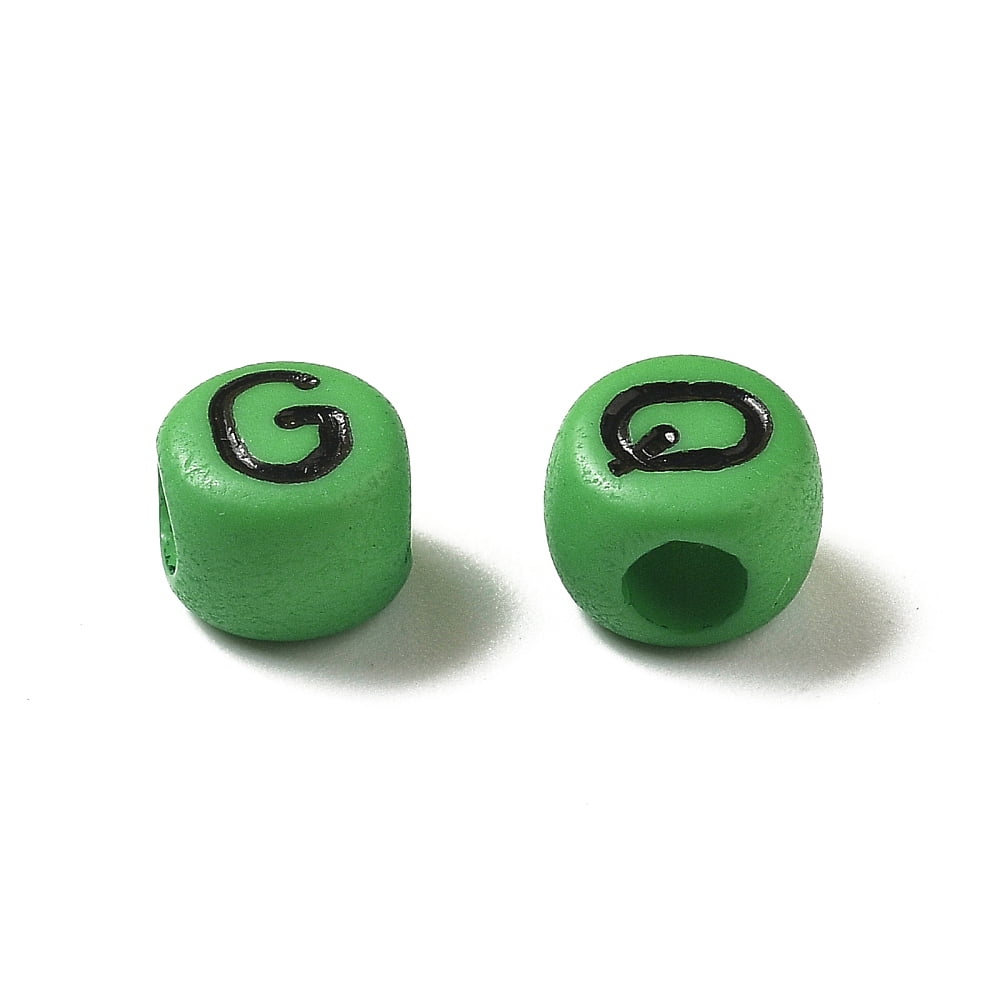 Opaque Acrylic Beads Large Hole Beads Flat Round with Letter A~Z Colorful 7x5mm Hole: 2.5mm about: 3333pcs/500g DIY