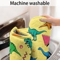 thumbnail image 5 of Yellow Cartoon Dinosaurs Geometric Shapes Pattern Bathroom Rugs Mat,Non Slip Microfiber Bathroom Rug,Rubber Backing,Soft Bathroom Mats for Bathroom Floor,Tub and Shower,17x27in(43x68cm), 5 of 5