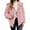 Pink, variant on Women's Double Faced Fleece Jacket, Solid Color Zip Up Hoodie, Oversized Casual Coat, Winter Fall Outerwear, Fleece Lined Hooded Jacket, Warm Loungewear, Everyday Wear Beige L