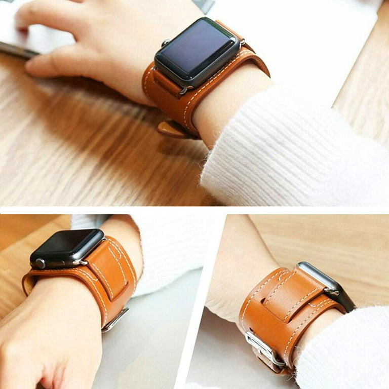For Apple Watch 7 6 Band 45mm 41mm 44mm 40mm 42mm 38mm Genuine Swift Leather  Apple Watch Strap Bracelet For Iwatch 5 4 3 2 1 Se - Watchbands - AliExpress