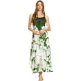 thumbnail image 5 of Sakkas Sami Long Sleeveless Spaghetti Strap Handkerchief Hem Dress With Corset Top - Green - One Size, 5 of 5